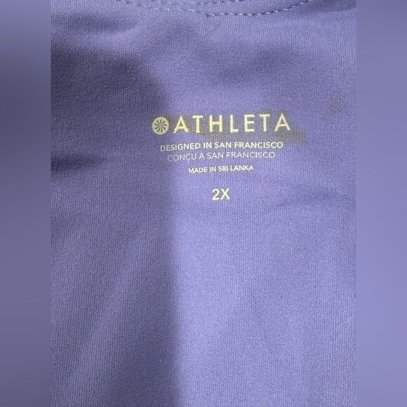 Athleta Conscious Crop Printed BlueFloral Top‎ 2X D-DD+ Cups - Picture 5 of 6